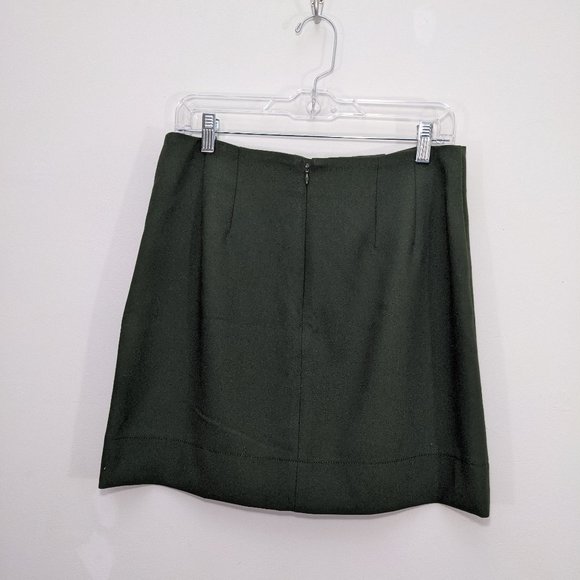 NWT LOFT Womens Front Buttons Back Zipper Lined  Short Skirt Size 6 Army Green - Picture 3 of 6